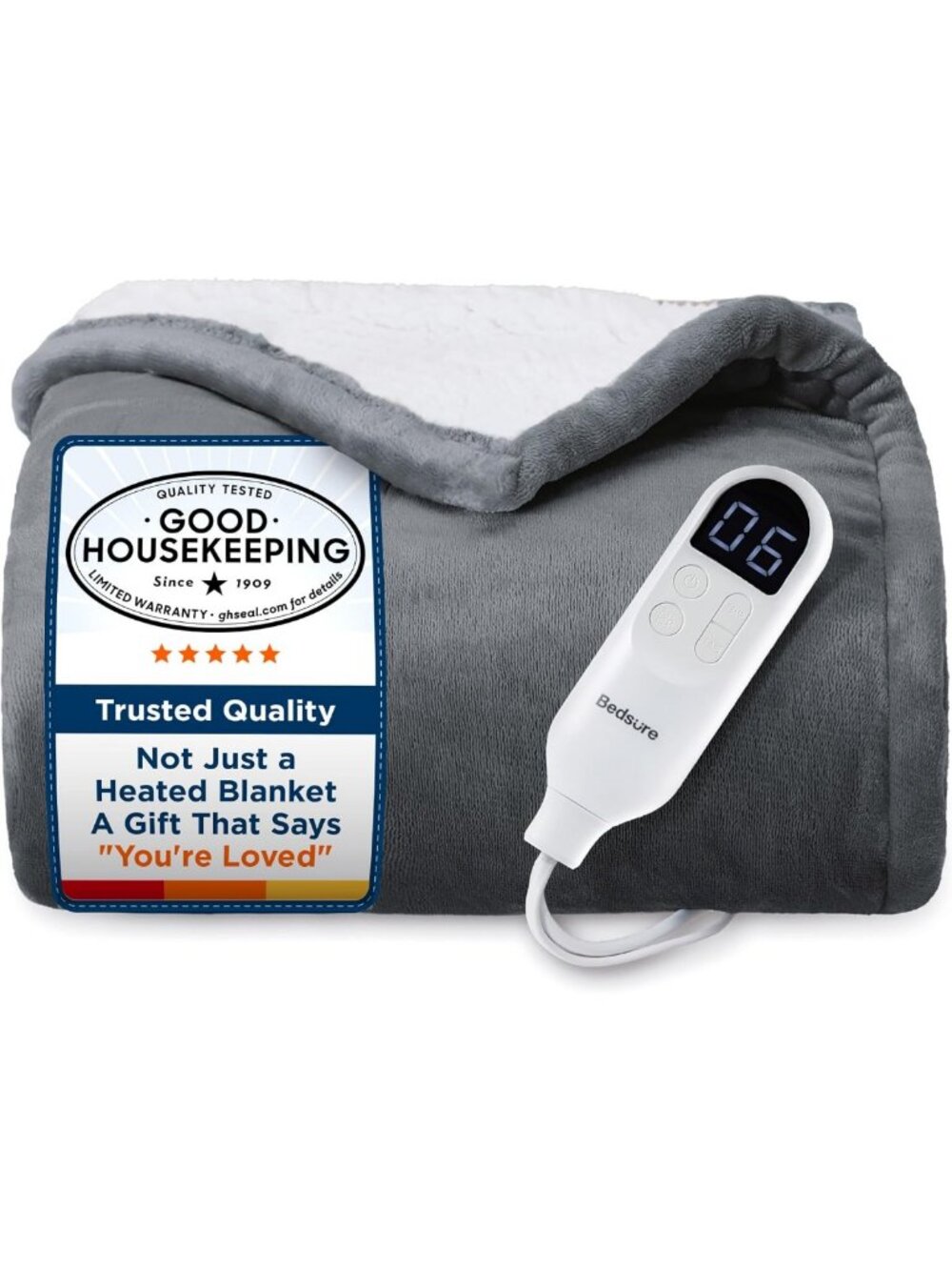 Cozy Heated Throw Blanket with Fast Heating, 6 Settings, Soft Flannel, 50"x60